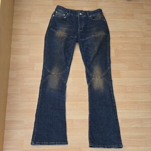 BoohooMAN Dark Blue Tall Stretch Skinny Jeans with Contrast Stitching Size 32